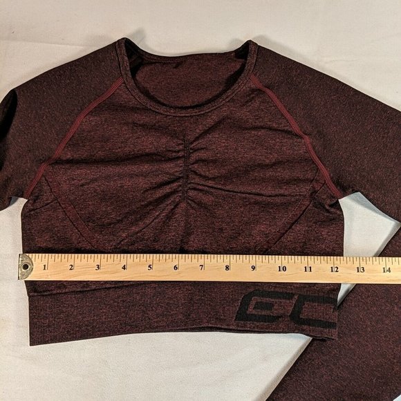 Echt 2 Set Bra Arise Scrunch Long Sleeve Crop Athletic Shirt Women's Small S - Picture 5 of 13